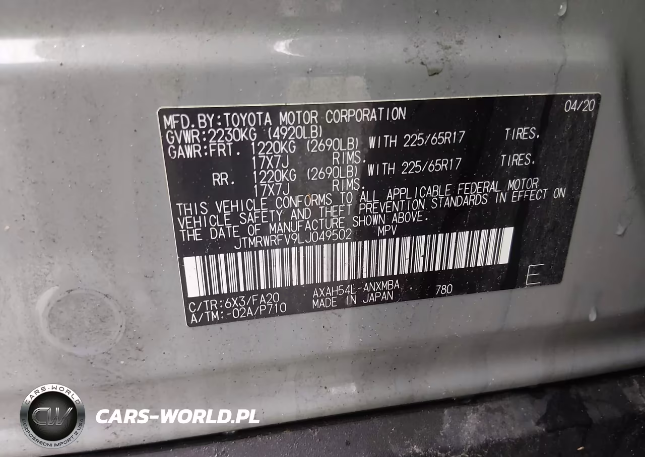 2020 Toyota Rav4 Hybrid Xle VIN:JTMRWRFV9LJ049502 - 9