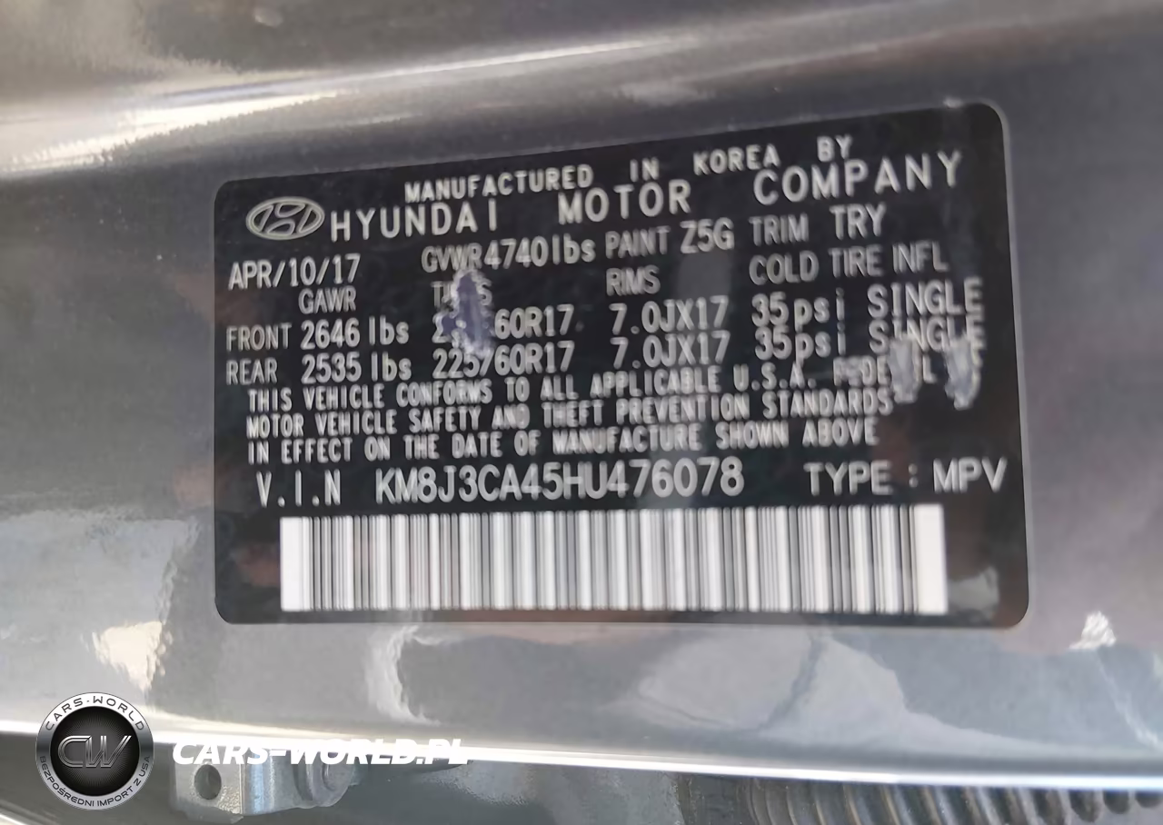 2017 Hyundai Tucson Limited VIN:KM8J3CA45HU476078 - 9