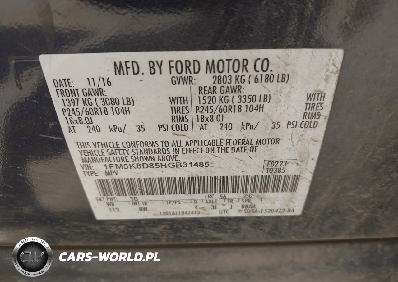 2017 Ford Explorer Xlt VIN:1FM5K8D85HGB31485 - 9