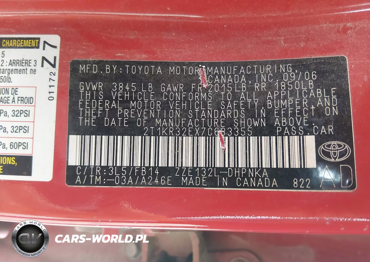 2007 Toyota Matrix Xr VIN:2T1KR32EX7C633355 - 9