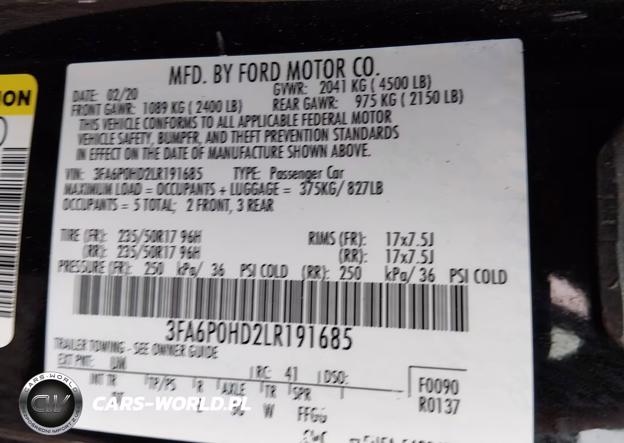2020 Ford Fusion Se VIN:3FA6P0HD2LR191685 - 9