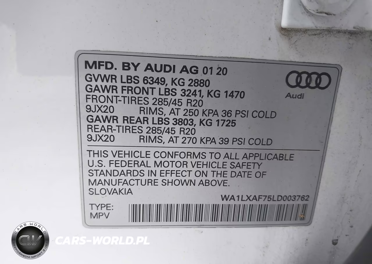 2020 Audi Q7 Premium Plus 55 Tfsi Quattro Tiptronic VIN:WA1LXAF75LD003762 - 9
