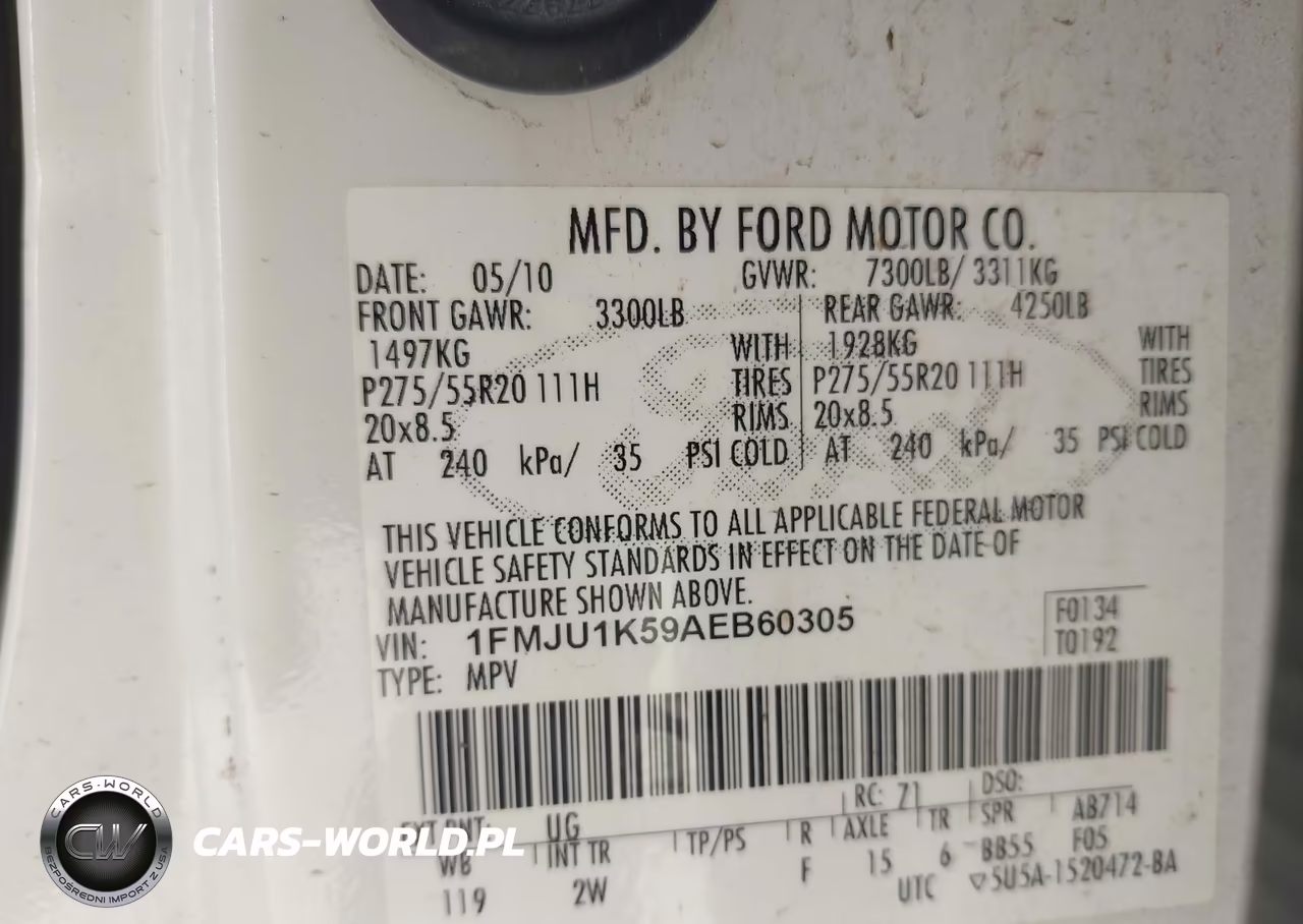 2010 Ford Expedition Limited VIN:1FMJU1K59AEB60305 - 9