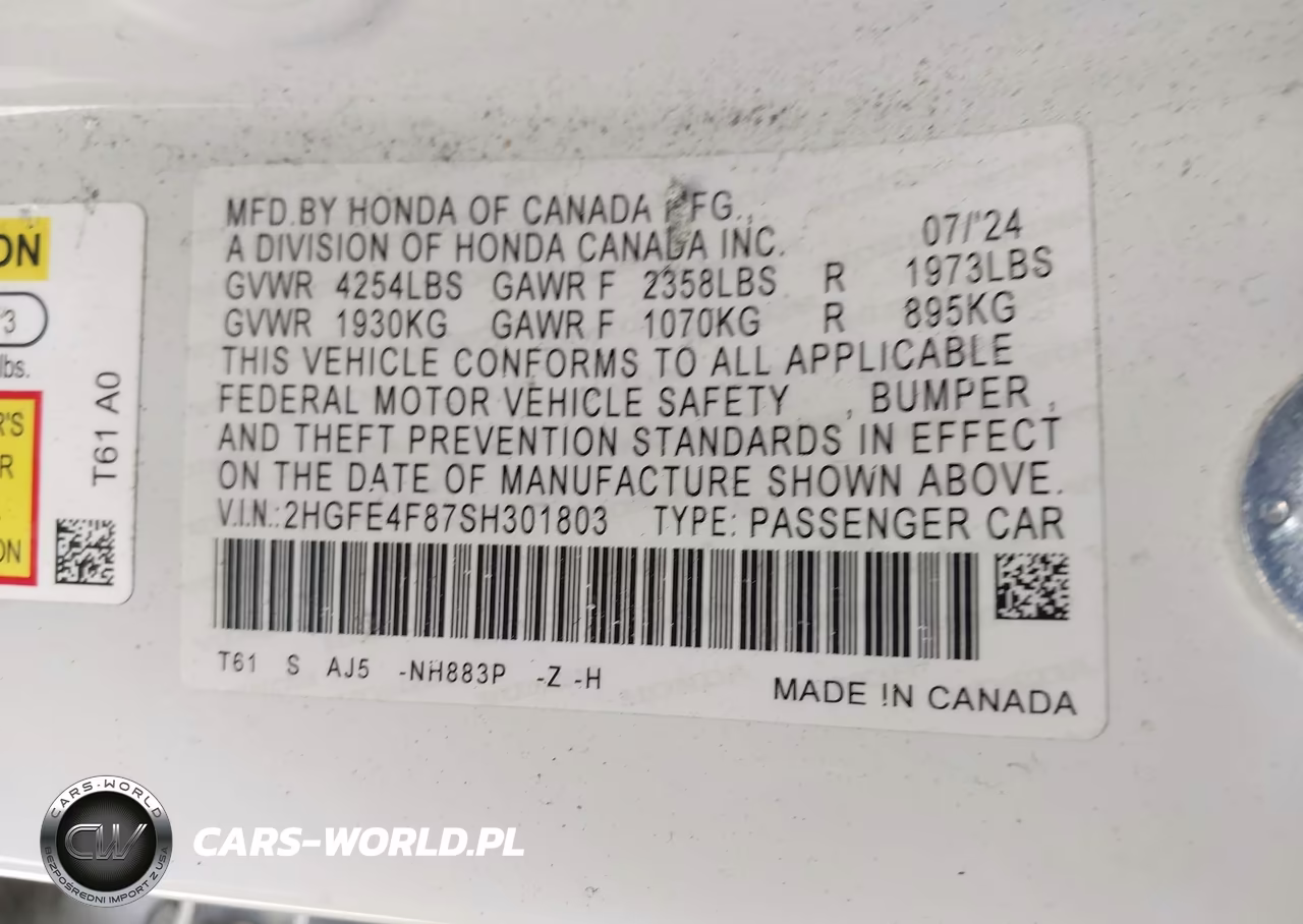 2025 Honda Civic Hybrid Sport-Sport Touring VIN:2HGFE4F87SH301803 - 9