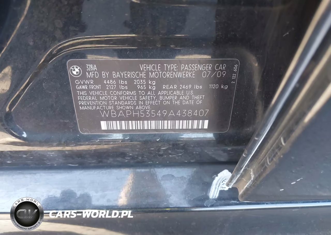 2009 BMW 328I VIN:WBAPH53549A438407 - 9