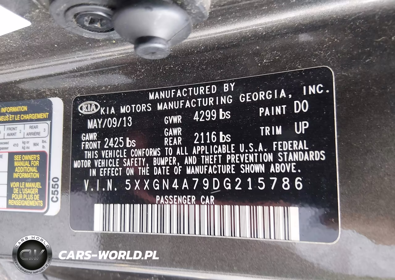 2013 Kia Optima Ex VIN:5XXGN4A79DG215786 - 9
