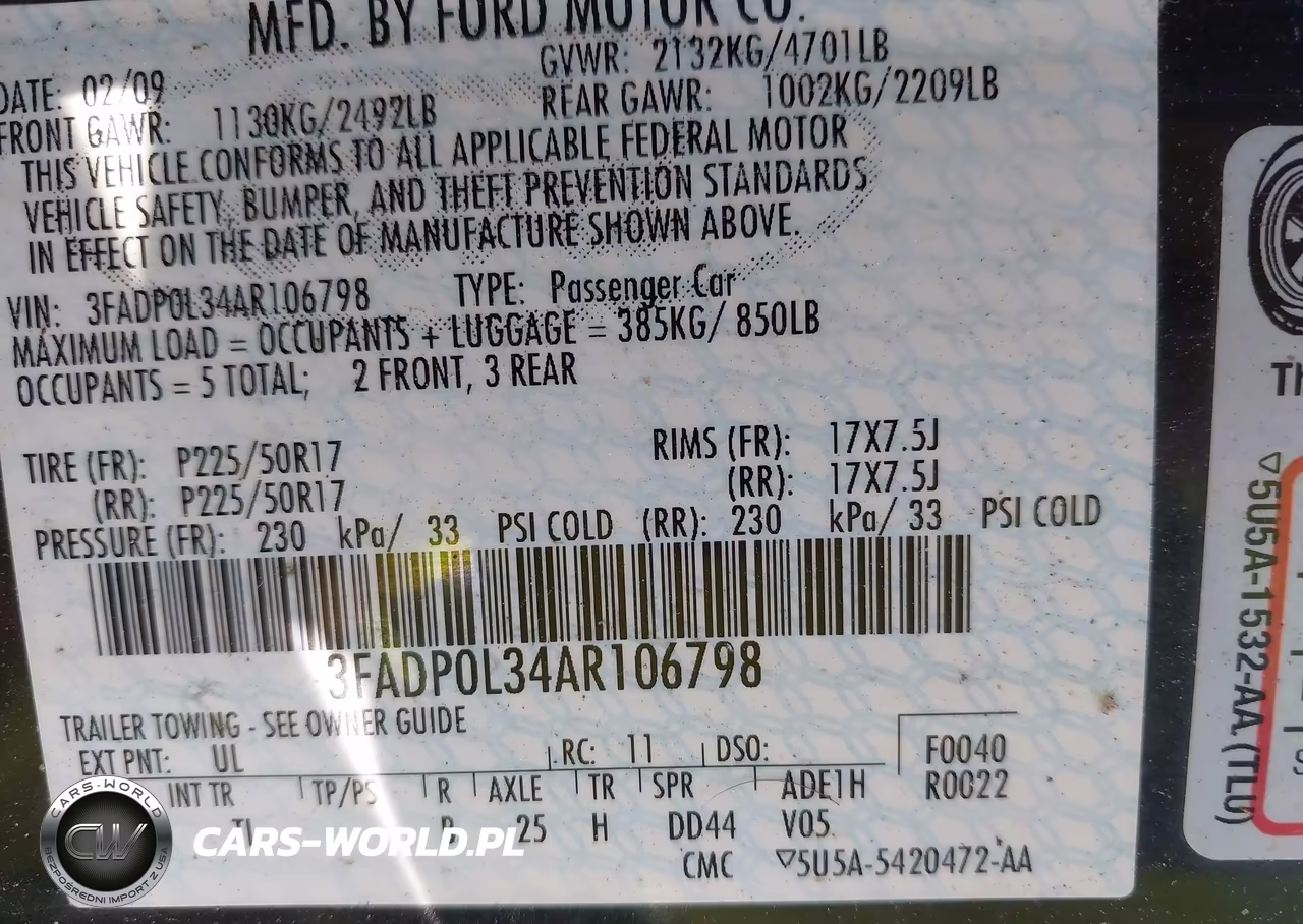 2010 Ford Fusion Hybrid VIN:3FADP0L34AR106798 - 9