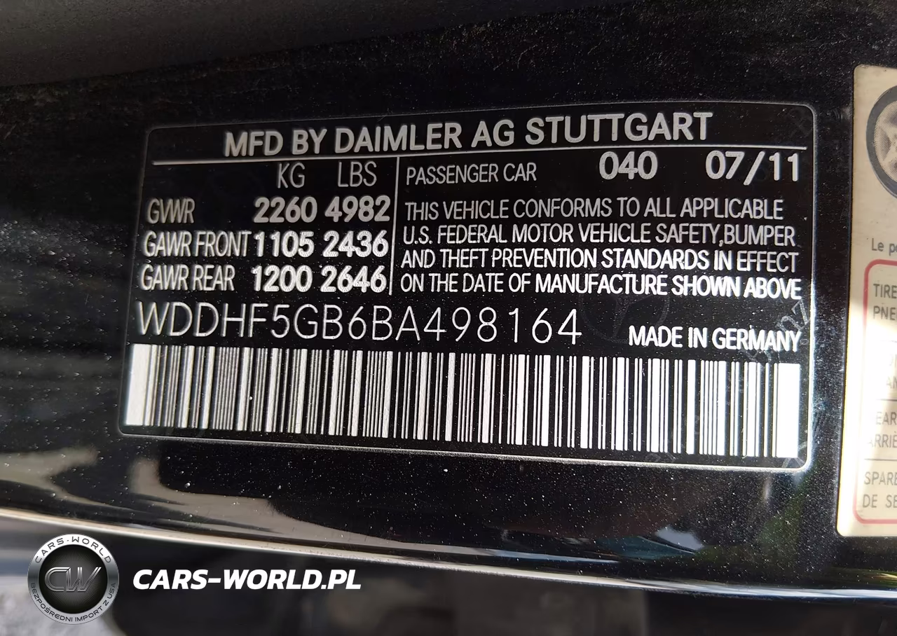 2011 Mercedes-Benz E 350 VIN:WDDHF5GB6BA498164 - 9