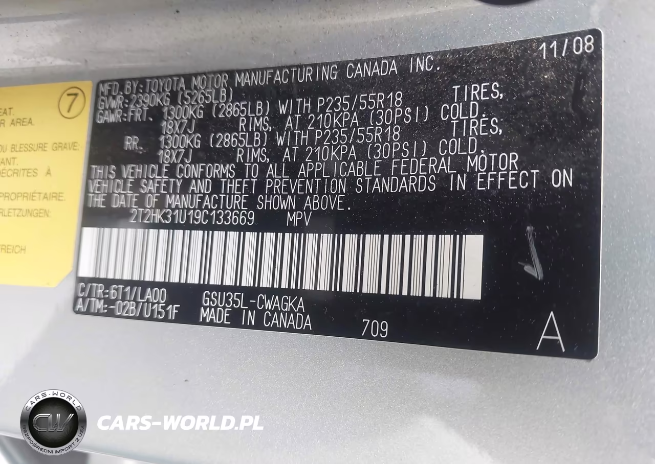 2009 Lexus Rx 350 VIN:2T2HK31U19C133669 - 9