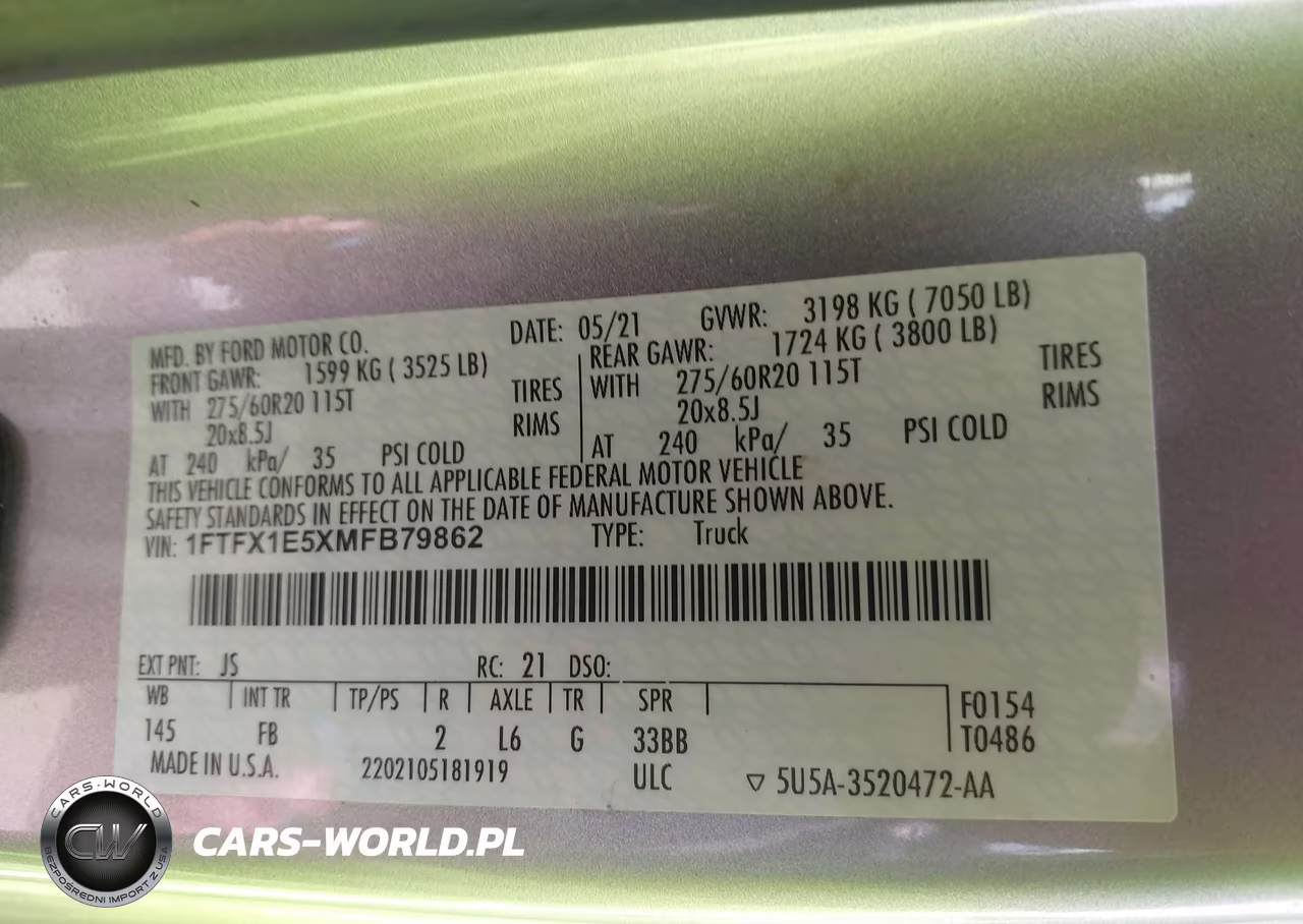 2021 Ford F-150 Lariat-Xl-Xlt VIN:1FTFX1E5XMFB79862 - 9