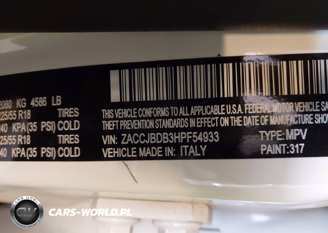 2017 Jeep Renegade Limited 4X4 VIN:ZACCJBDB3HPF54933 - 9