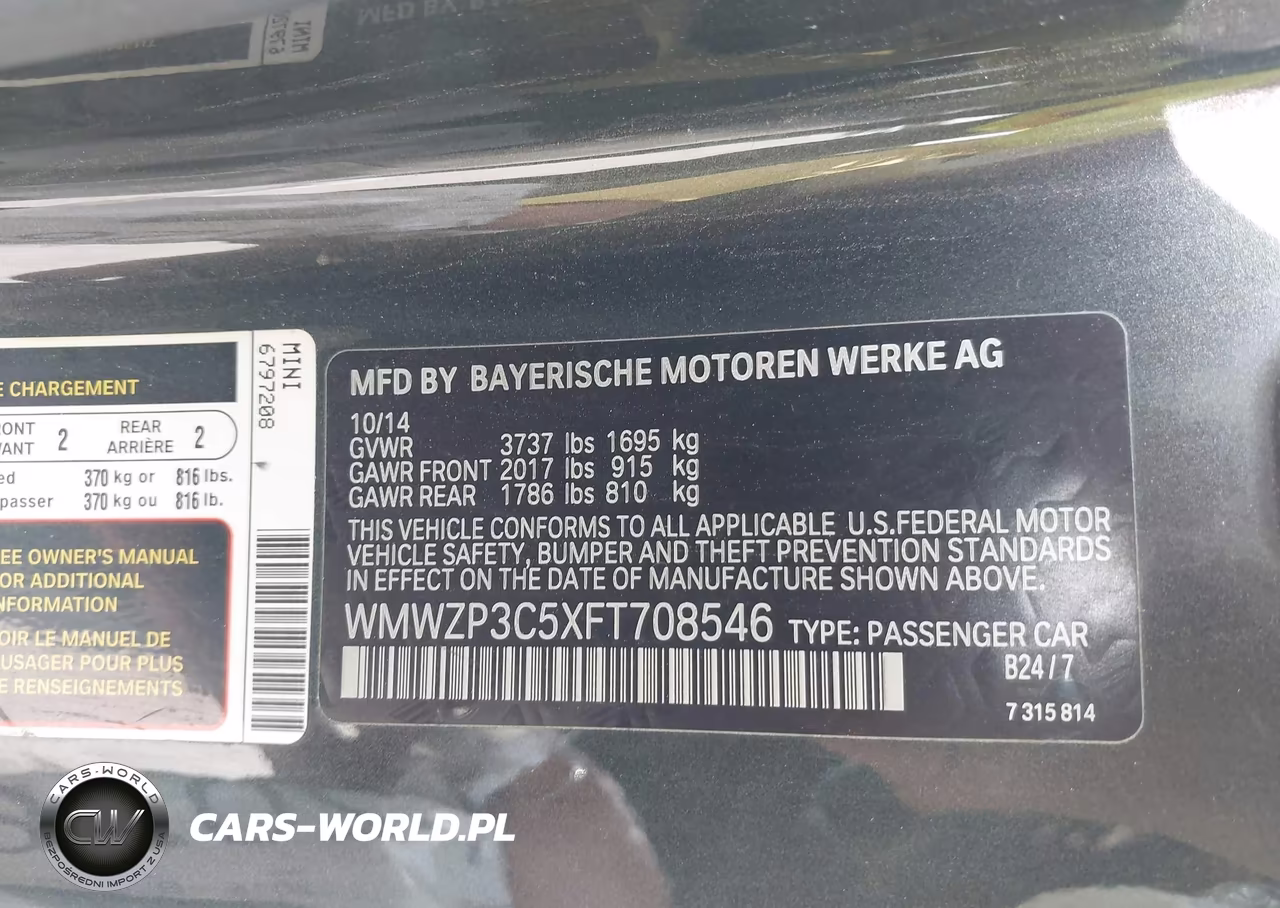 2015 Mini Convertible Cooper S VIN:WMWZP3C5XFT708546 - 9