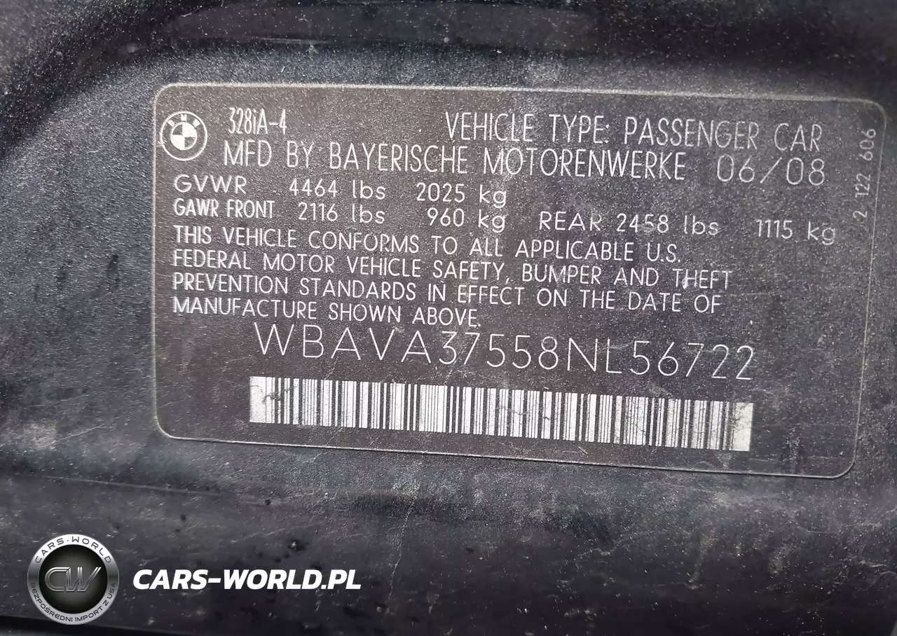 2008 BMW 328I VIN:WBAVA37558NL56722 - 9