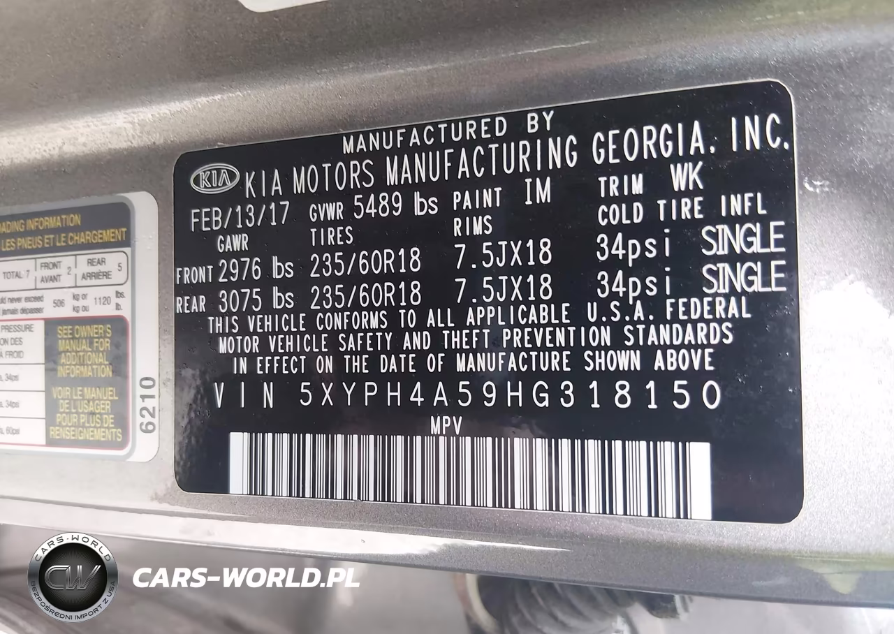 2017 Kia Sorento 3.3L Ex VIN:5XYPH4A59HG318150 - 9