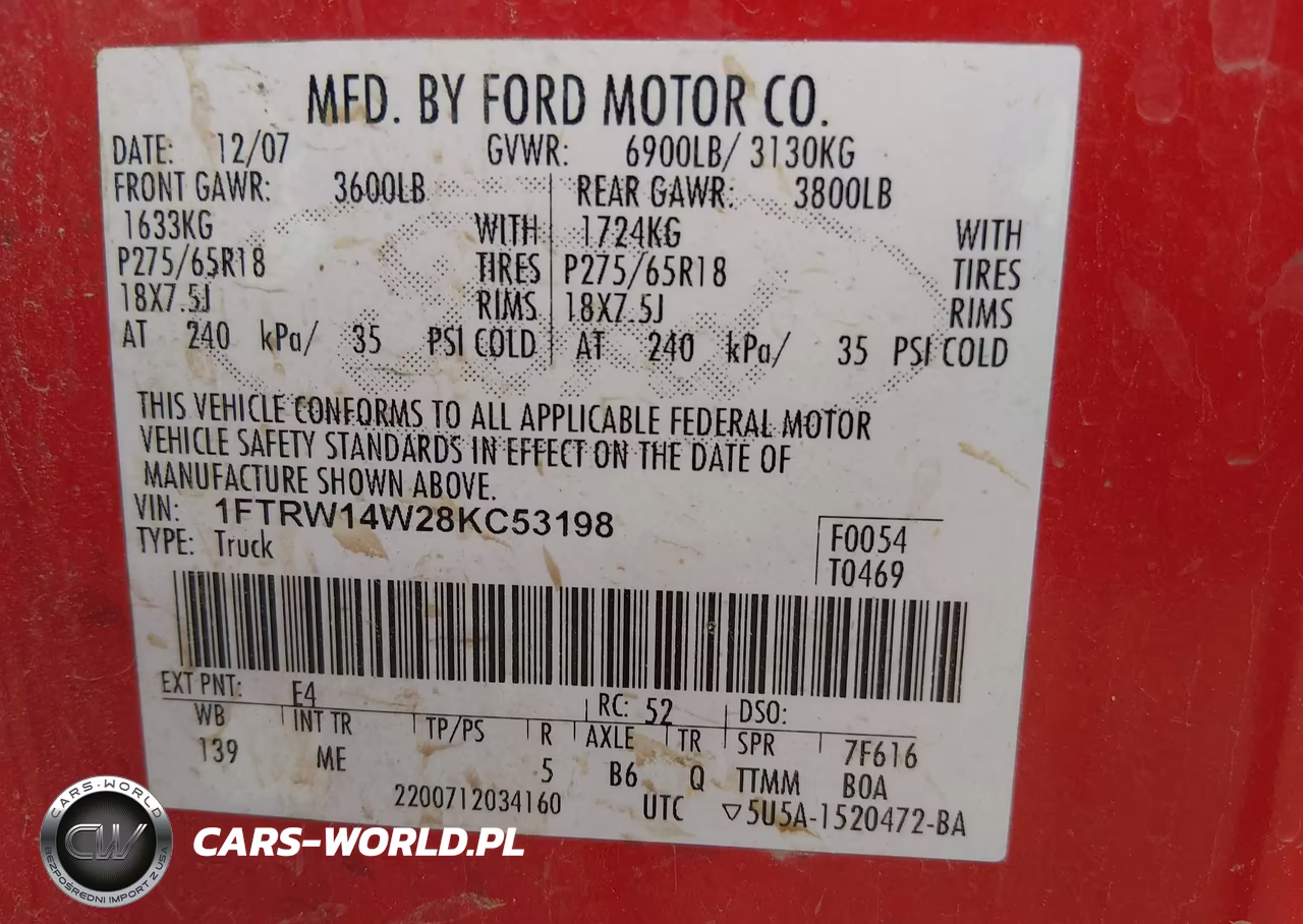 2008 Ford F-150 60Th Anniversary-Xl-Xlt VIN:1FTRW14W28KC53198 - 9