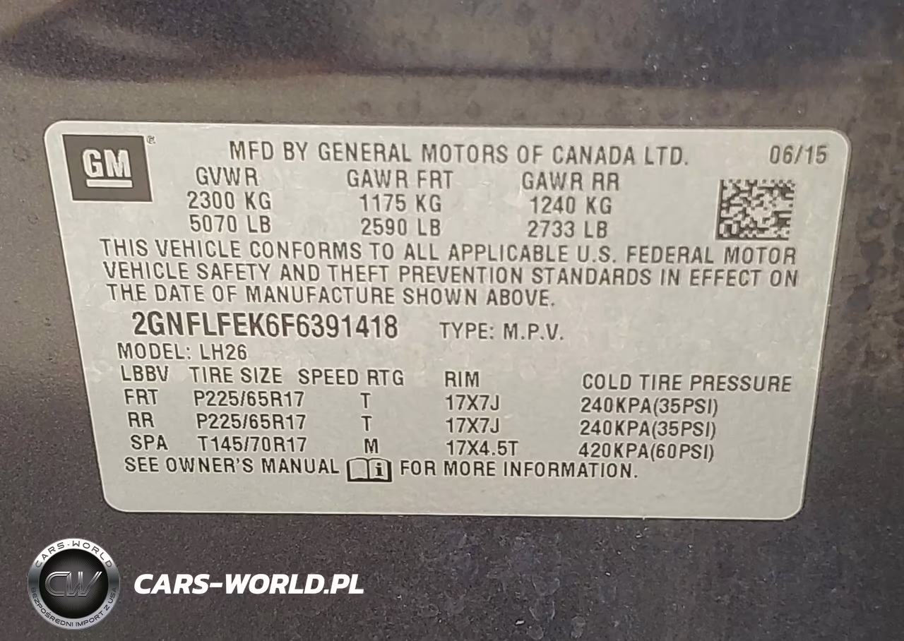 2015 Chevrolet Equinox 1Lt VIN:2GNFLFEK6F6391418 - 9