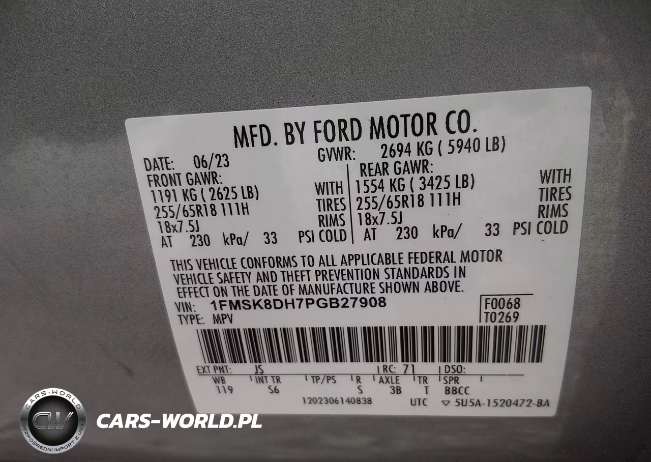 2023 Ford Explorer Xlt VIN:1FMSK8DH7PGB27908 - 9