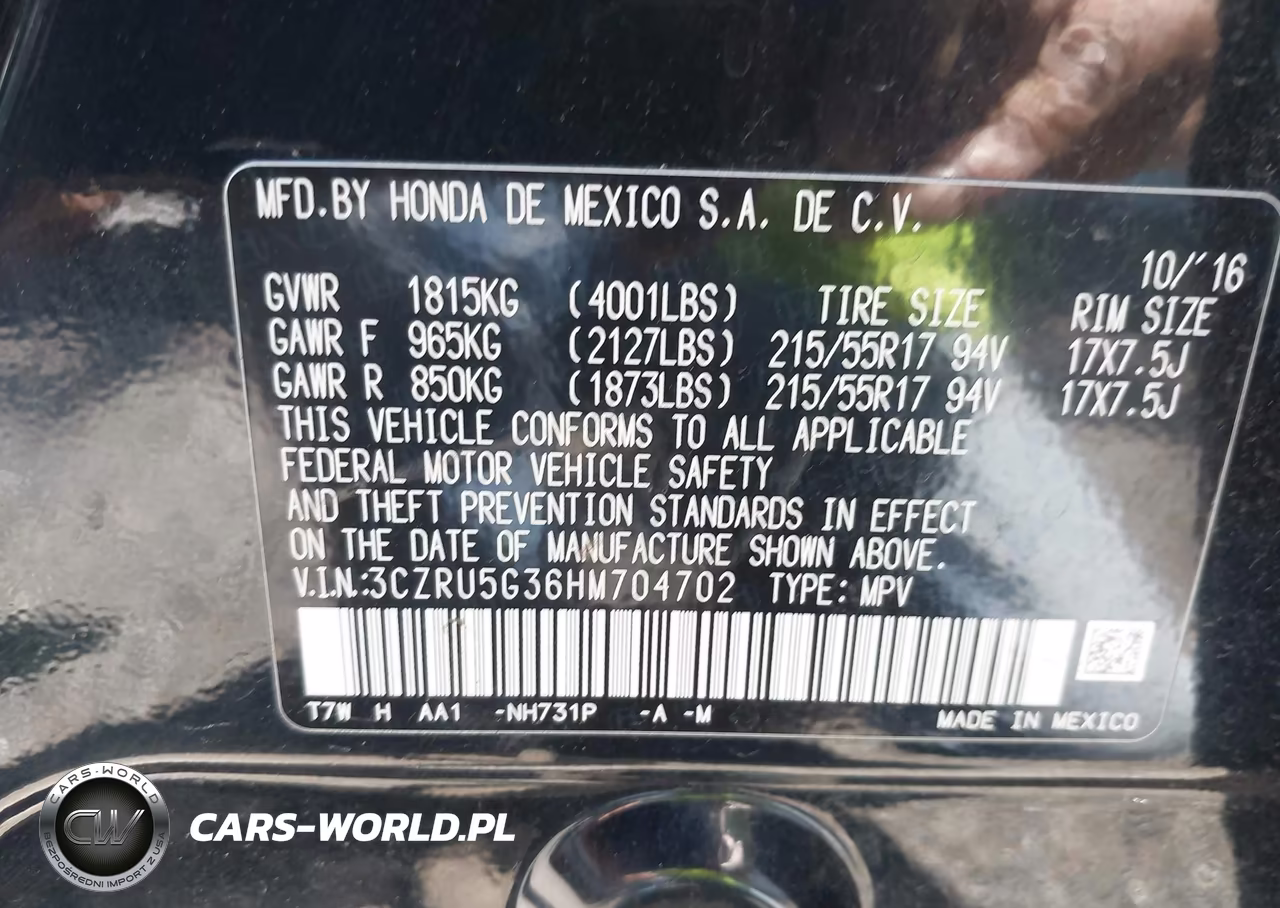 2017 Honda Hr-V Lx VIN:3CZRU5G36HM704702 - 9