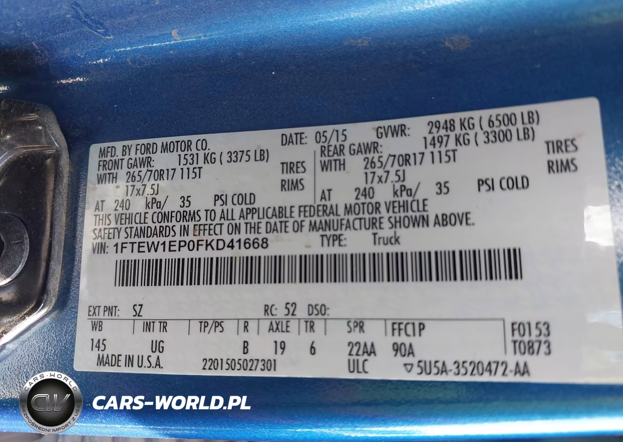 2015 Ford F-150 Lariat-Xl-Xlt VIN:1FTEW1EP0FKD41668 - 9
