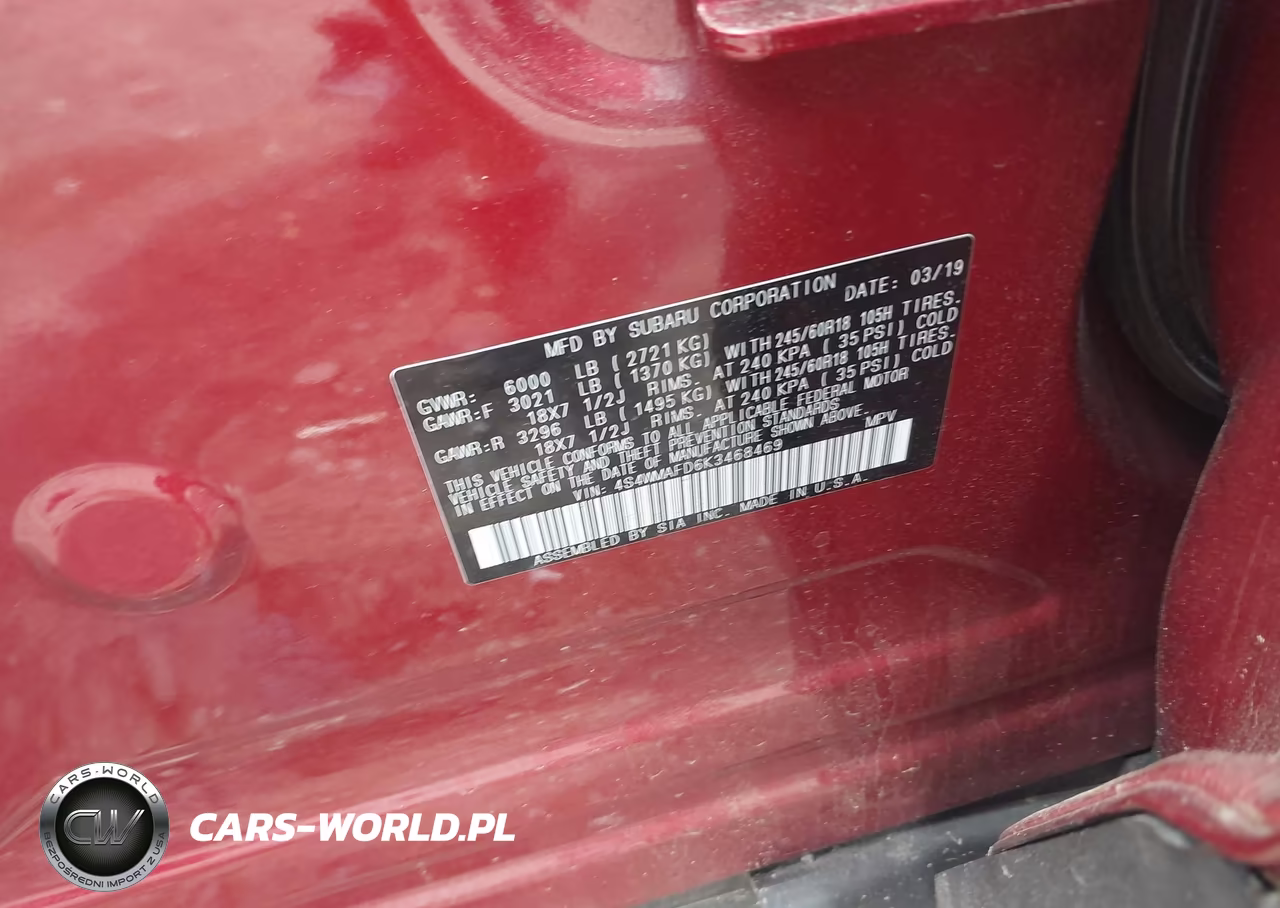 2019 Subaru Ascent Premium VIN:4S4WMAFD6K3468469 - 9