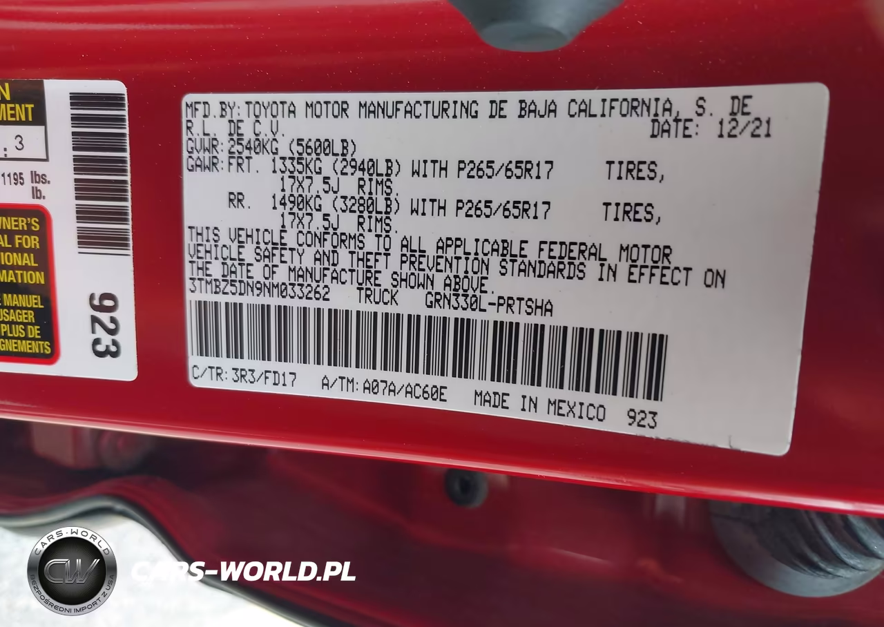 2022 Toyota Tacoma Trd Sport VIN:3TMBZ5DN9NM033262 - 9
