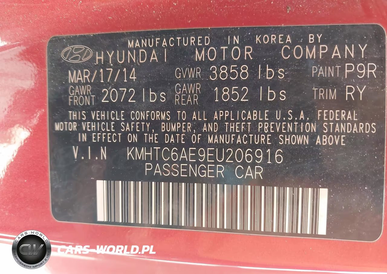 2014 Hyundai Veloster Turbo W-Black VIN:KMHTC6AE9EU206916 - 9