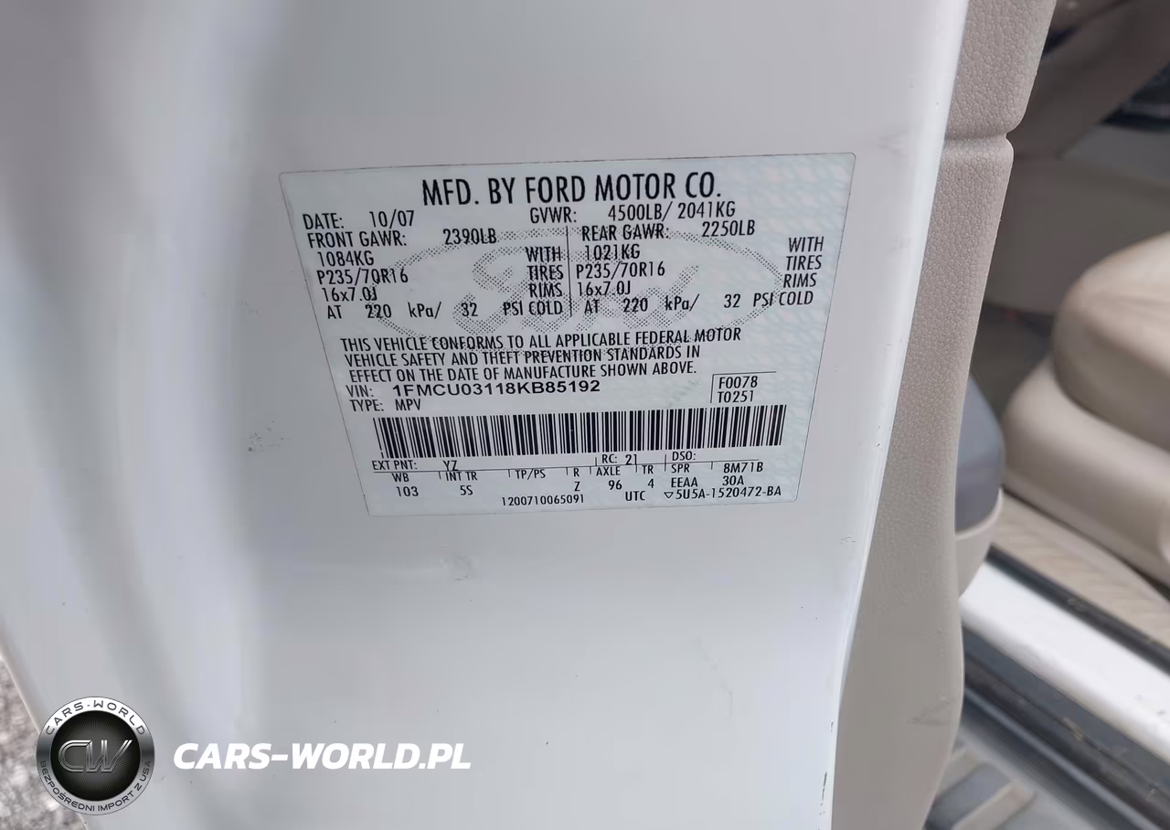 2008 Ford Escape Xlt VIN:1FMCU03118KB85192 - 9