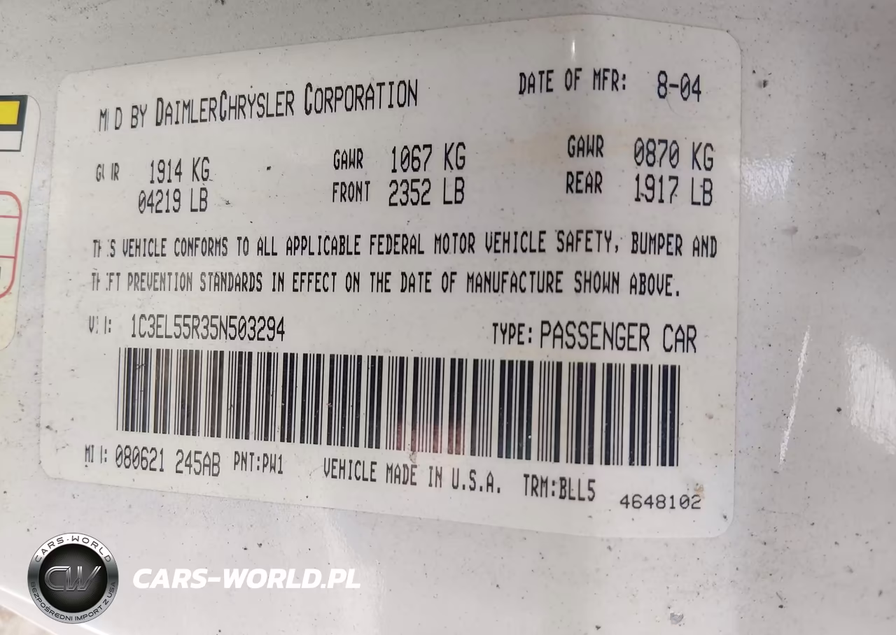 2005 Chrysler Sebring Touring VIN:1C3EL55R35N503294 - 9