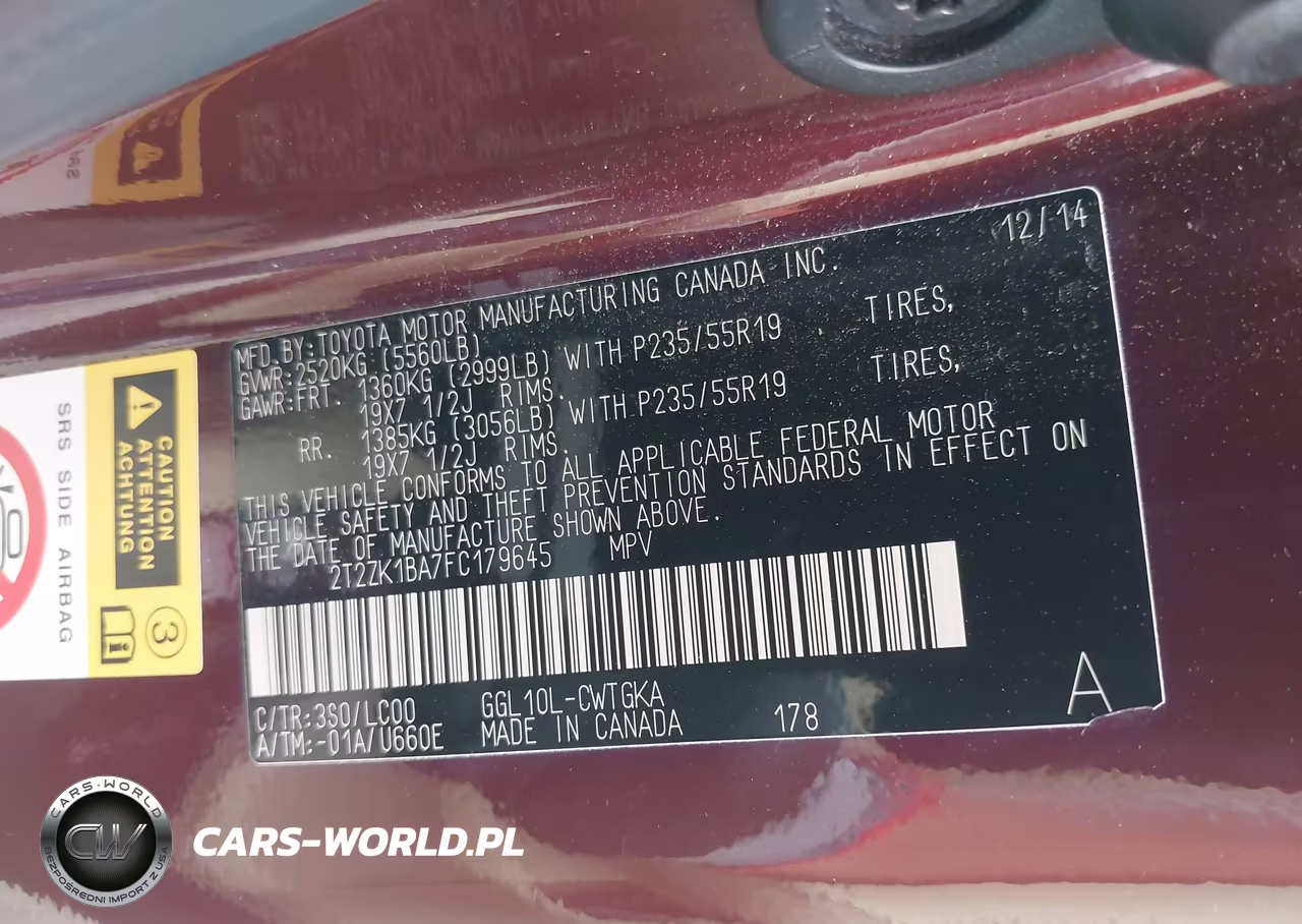 2015 Lexus Rx 350 VIN:2T2ZK1BA7FC179645 - 9