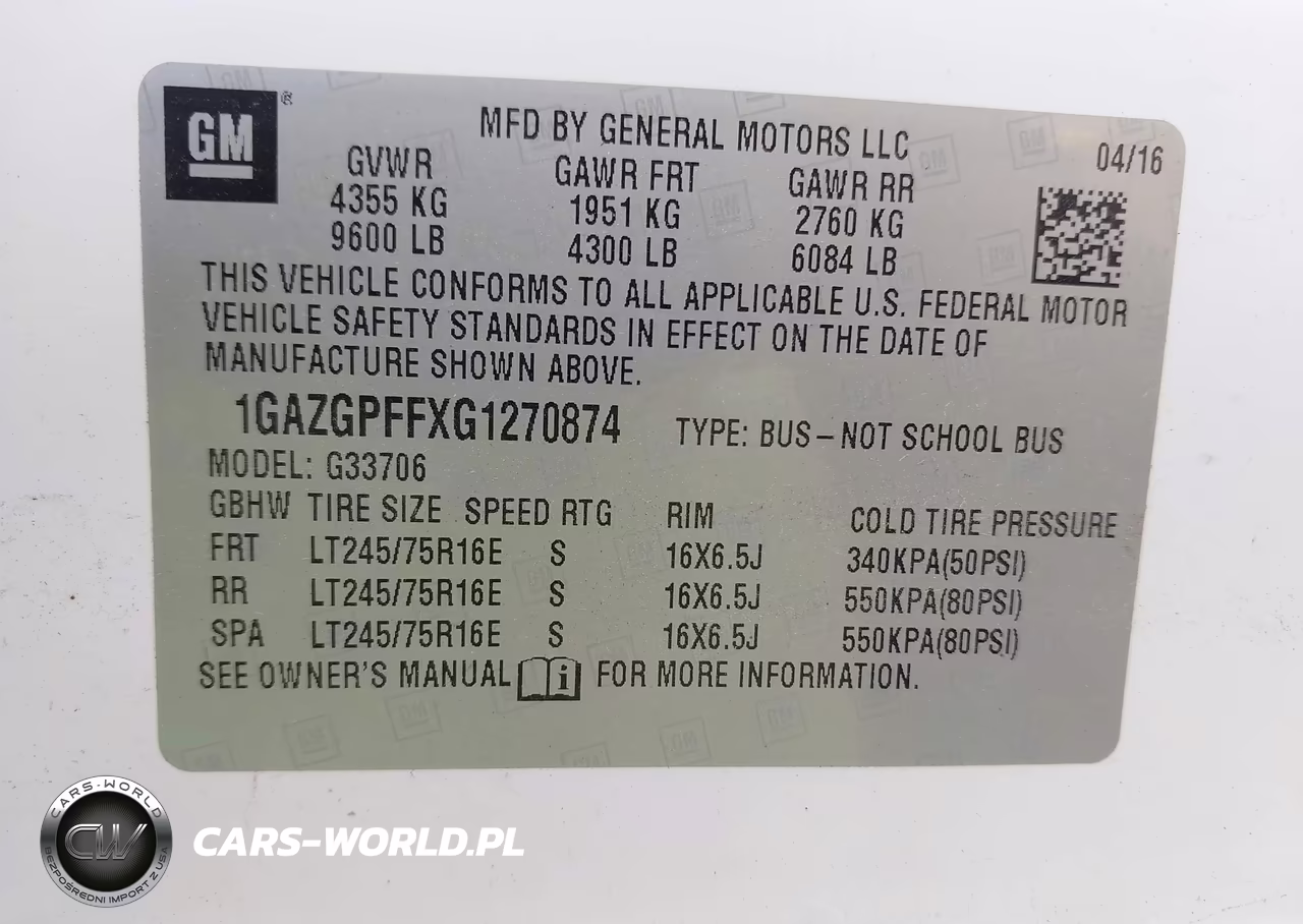 2016 Chevrolet Express 3500 Lt VIN:1GAZGPFFXG1270874 - 9