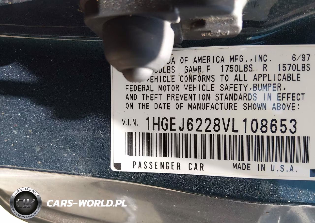 1997 Honda Civic Dx VIN:1HGEJ6228VL108653 - 9