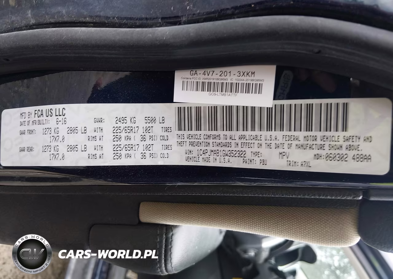 2016 Jeep Cherokee Sport VIN:1C4PJMAB1GW352322 - 9