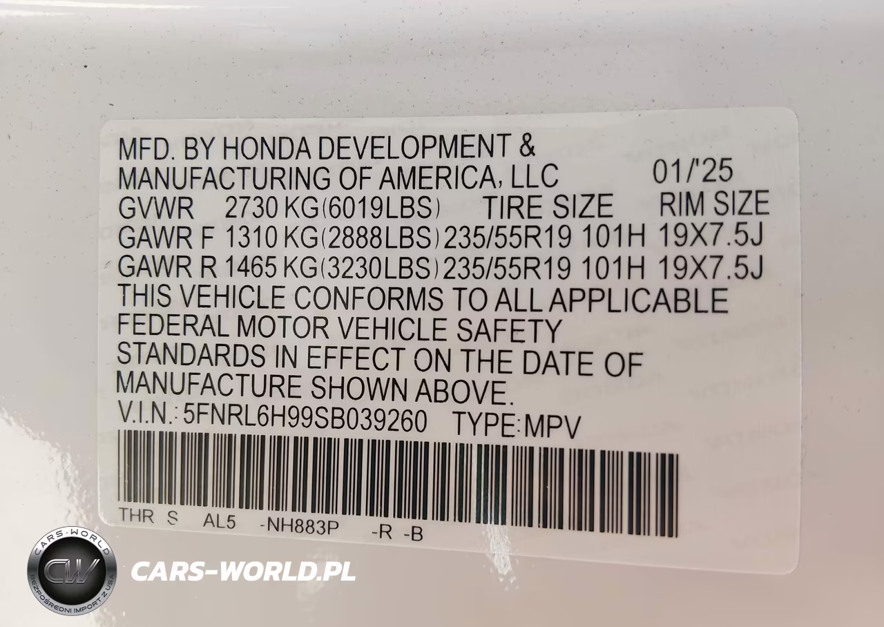 2025 Honda Odyssey Elite VIN:5FNRL6H99SB039260 - 9