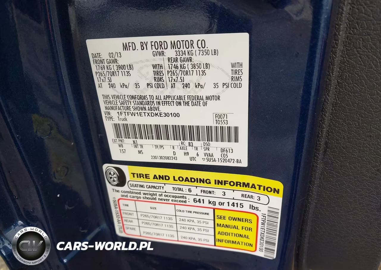 2013 Ford F-150 VIN:1FTFW1ETXDKE30100 - 9