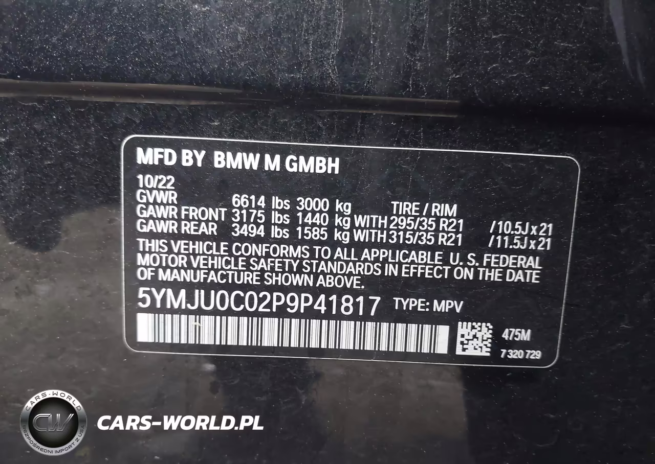 2023 BMW X5 M VIN:5YMJU0C02P9P41817 - 9