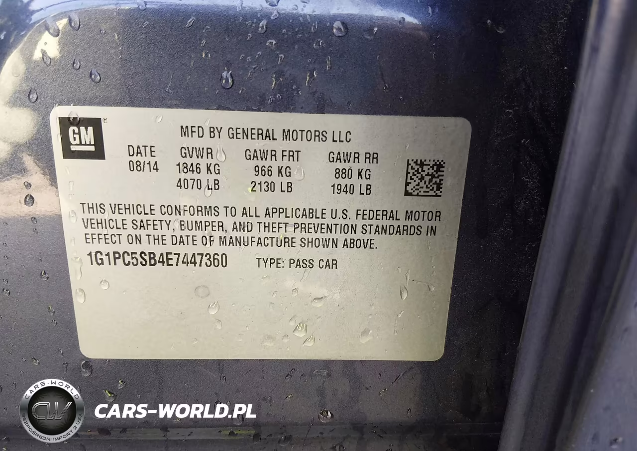 2014 Chevrolet Cruze 1Lt Auto VIN:1G1PC5SB4E7447360 - 9