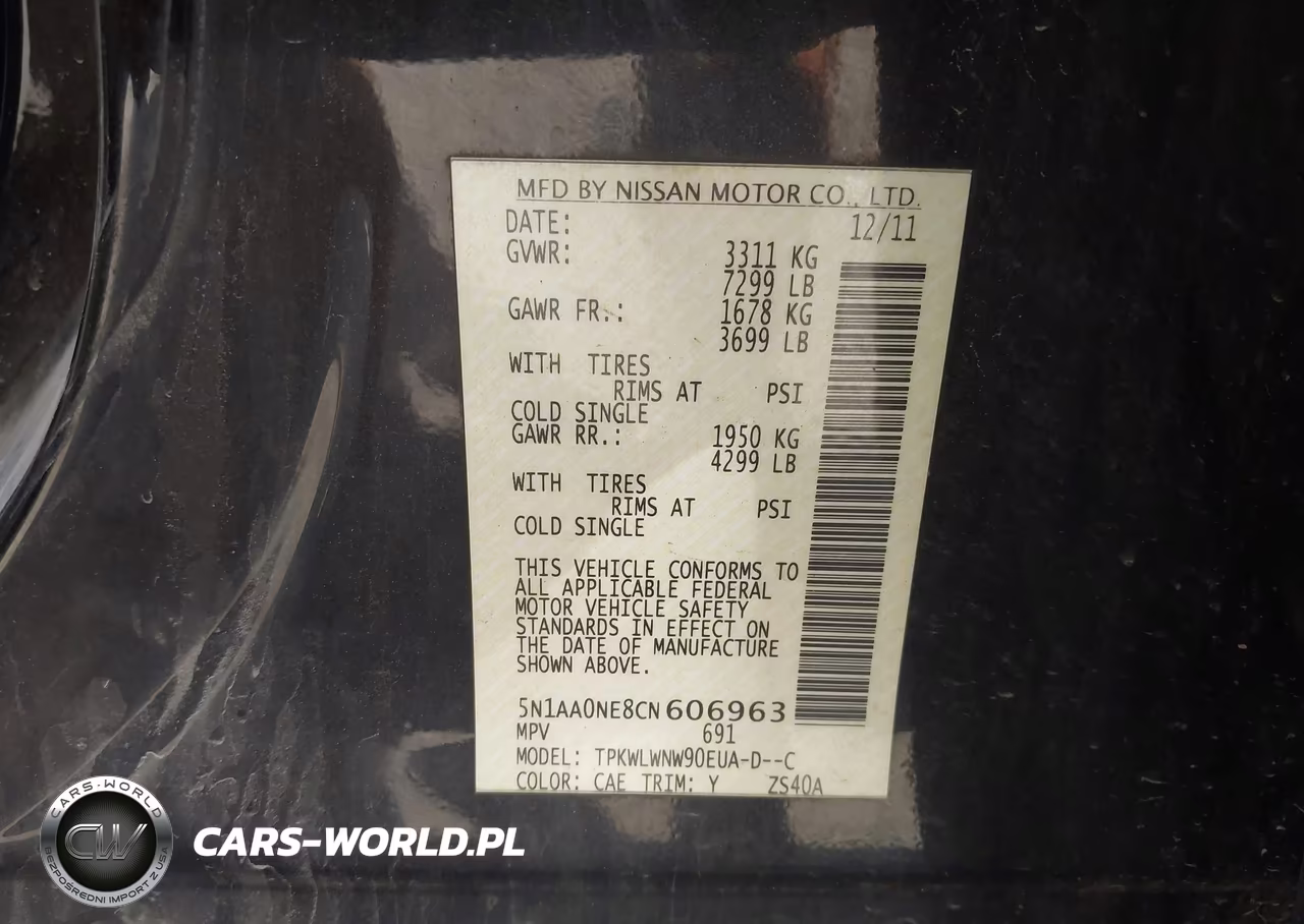 2012 Nissan Armada Platinum VIN:5N1AA0NE8CN606963 - 9