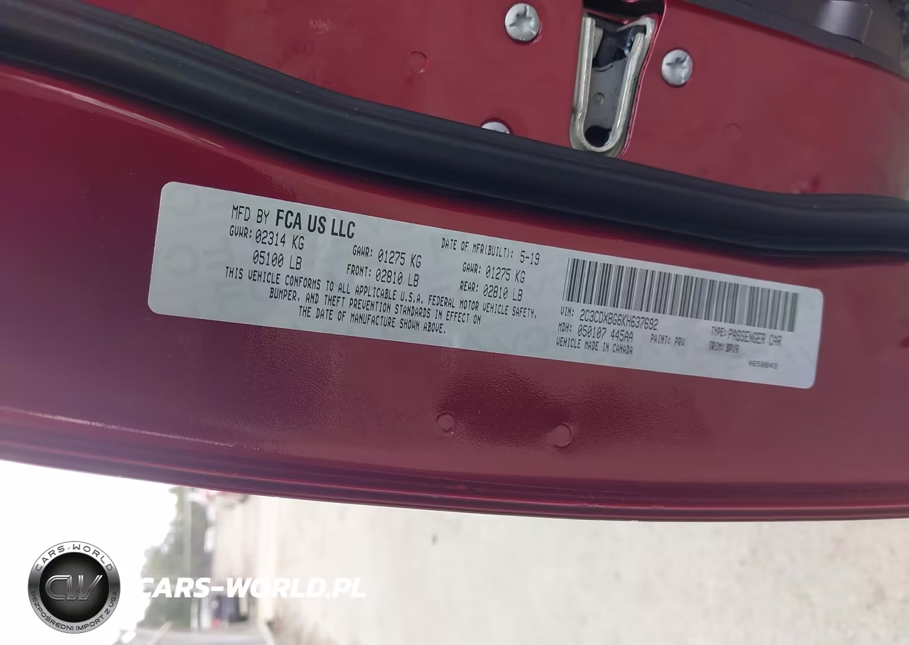 2019 Dodge Charger Sxt Rwd VIN:2C3CDXBG6KH637692 - 9