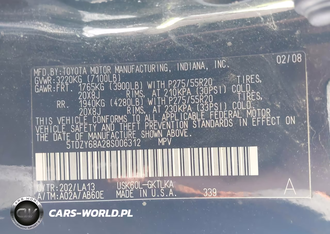 2008 Toyota Sequoia Limited 5.7L V8 VIN:5TDZY68A28S006312 - 9