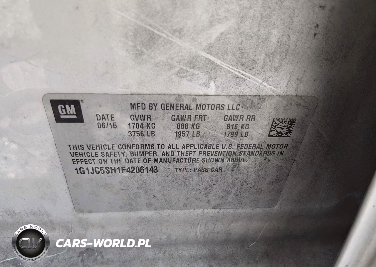 2015 Chevrolet Sonic Lt Auto VIN:1G1JC5SH1F4206143 - 9