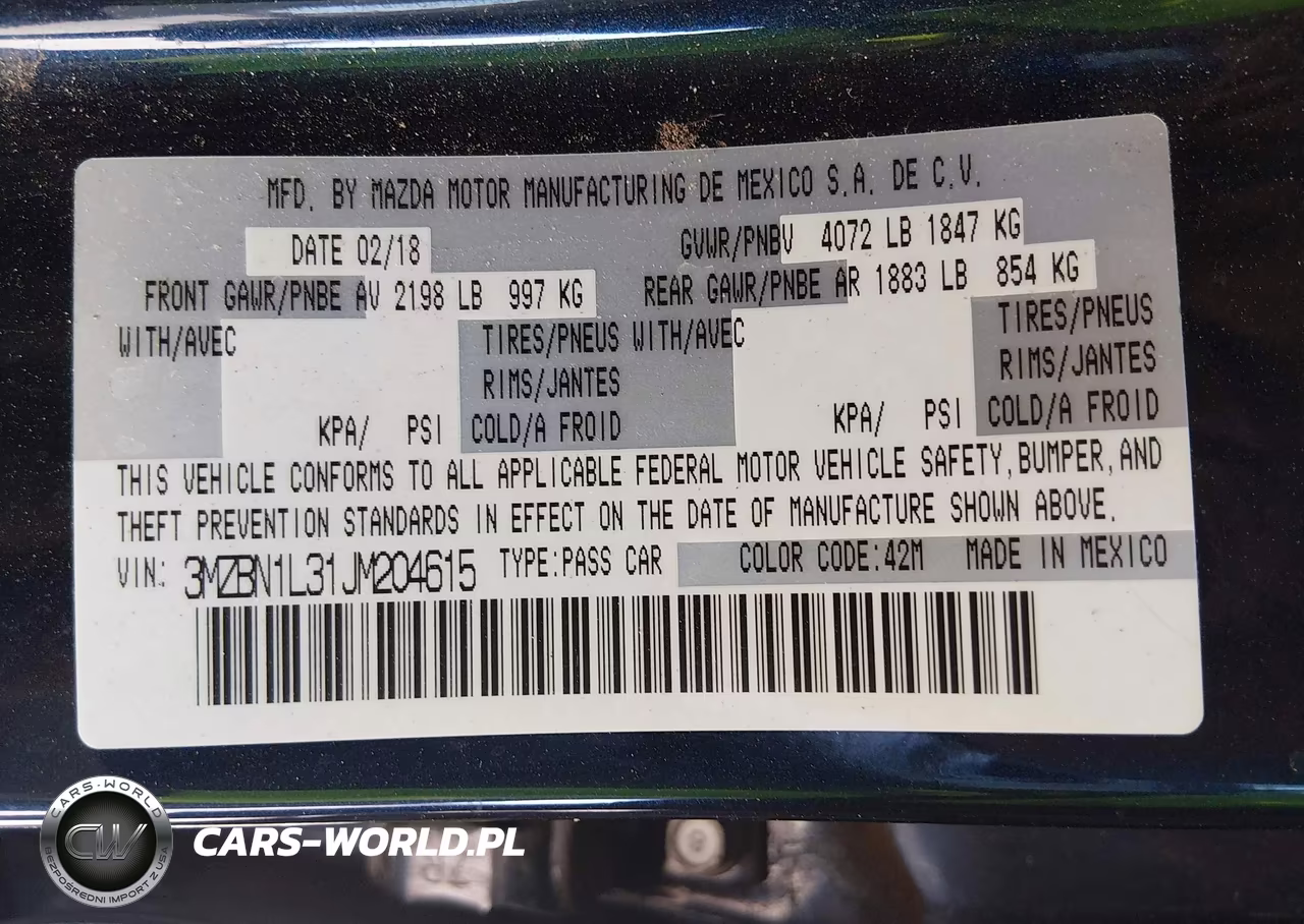2018 Mazda Mazda3 Touring VIN:3MZBN1L31JM204615 - 9