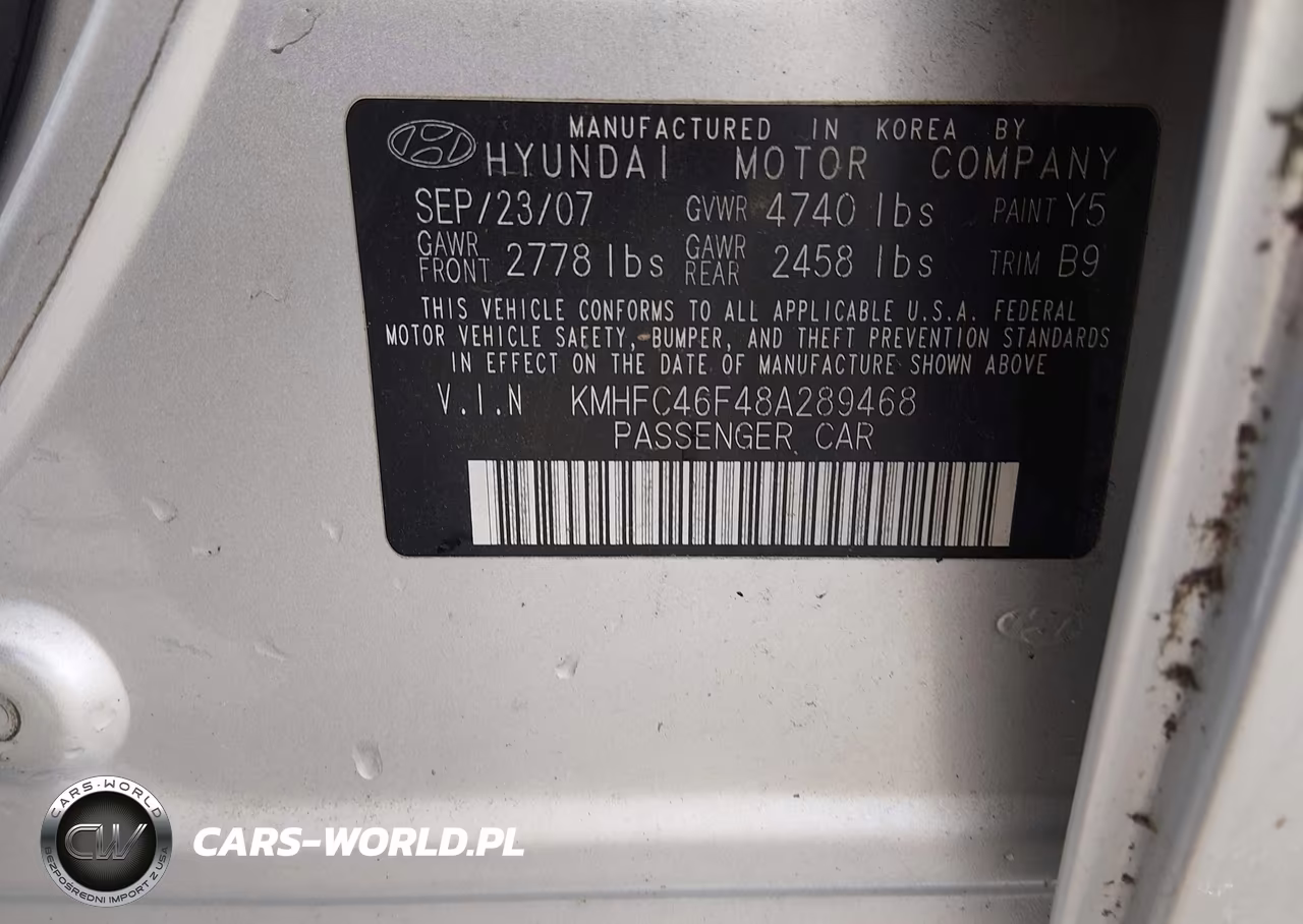 2008 Hyundai Azera Limited VIN:KMHFC46F48A289468 - 9