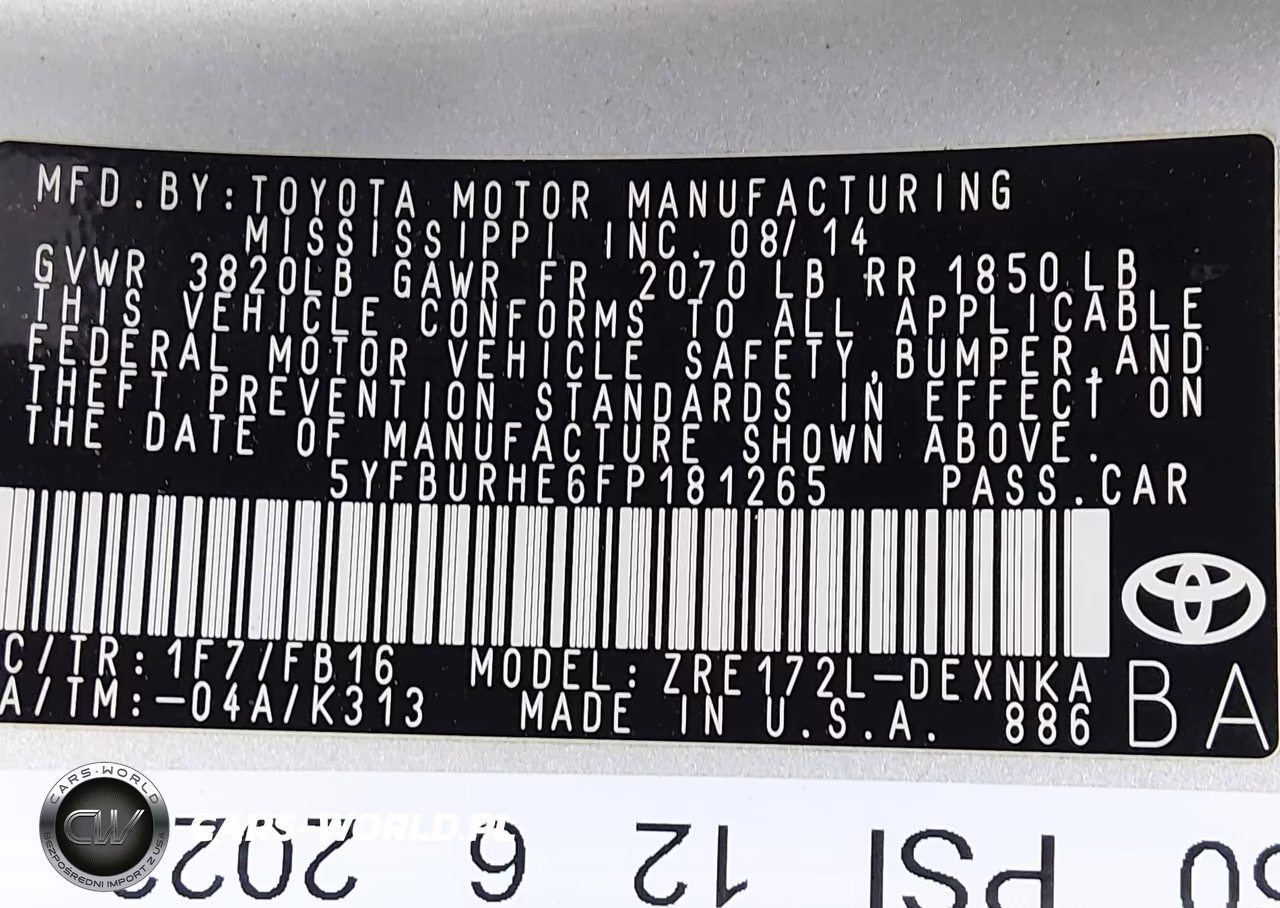 2015 Toyota Corolla Le Plus VIN:5YFBURHE6FP181265 - 9