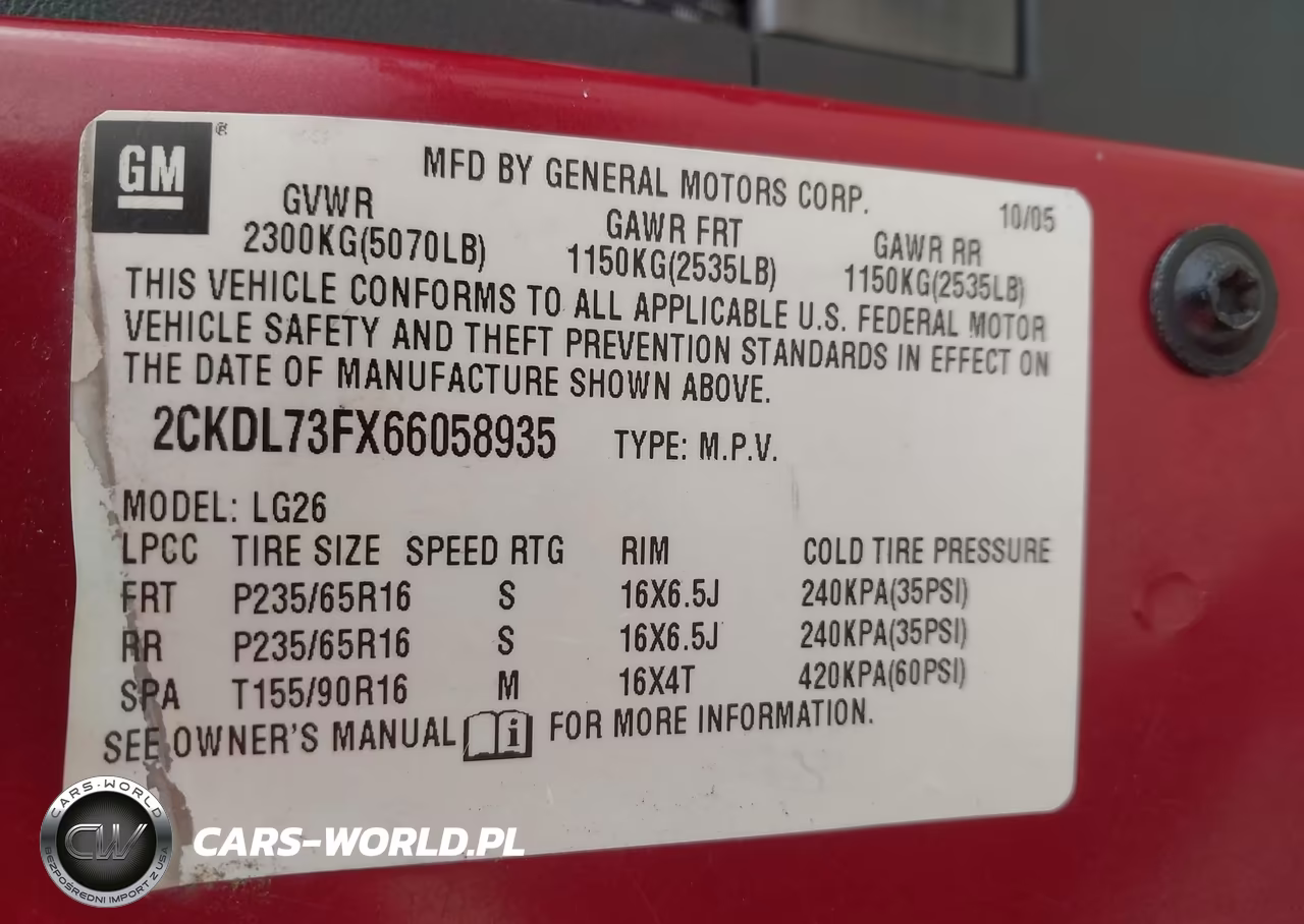 2006 Pontiac Torrent VIN:2CKDL73FX66058935 - 9