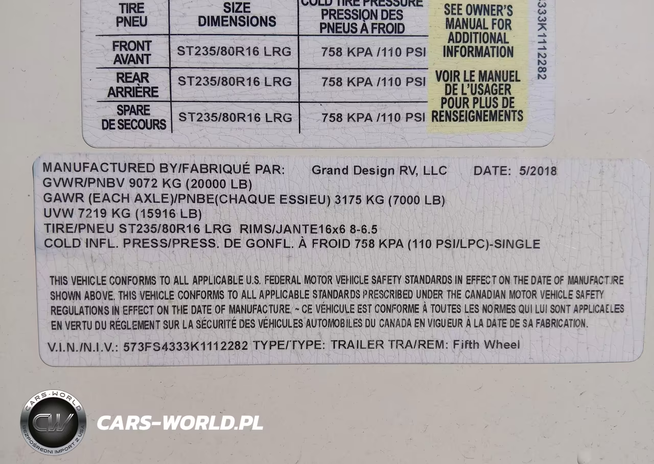 2019 Grand Design Other VIN:573FS4333K1112282 - 9
