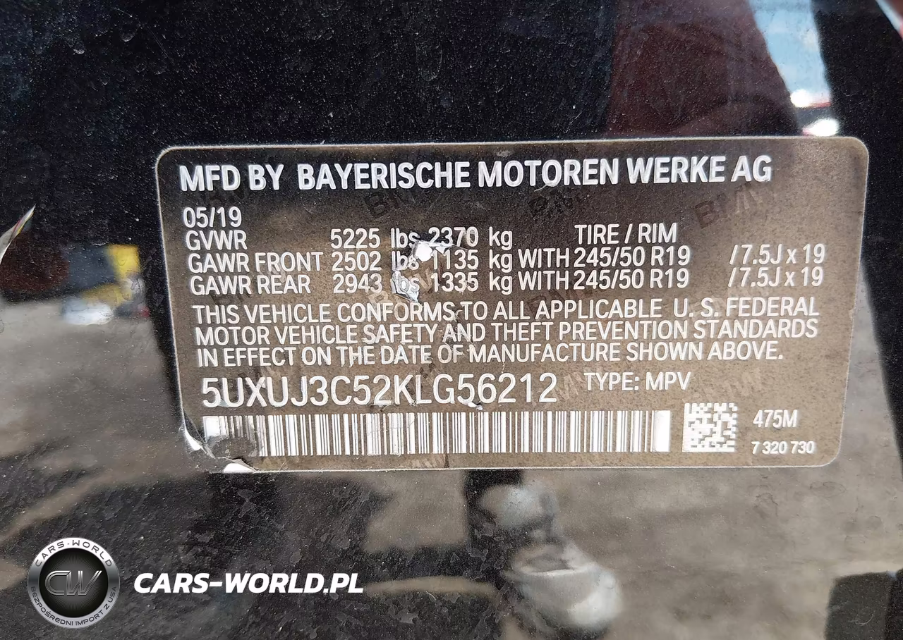 2019 BMW X4 xDrive30I VIN:5UXUJ3C52KLG56212 - 9