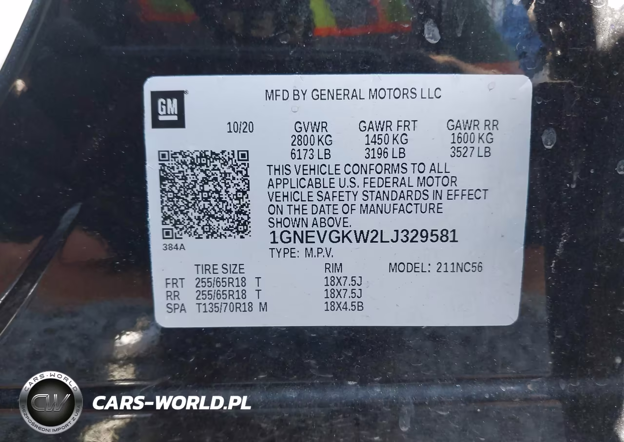 2020 Chevrolet Traverse Awd Lt Cloth VIN:1GNEVGKW2LJ329581 - 9