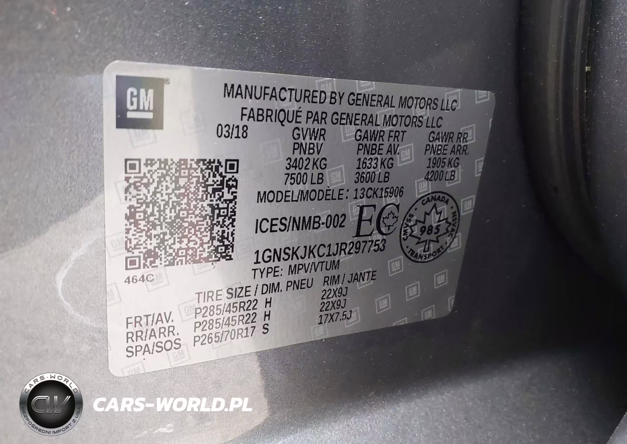 2018 Chevrolet Suburban Premier VIN:1GNSKJKC1JR297753 - 9
