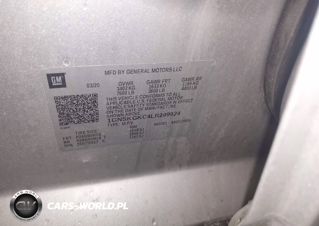 2020 Chevrolet Suburban 4Wd Ls VIN:1GNSKGKC4LR299924 - 9