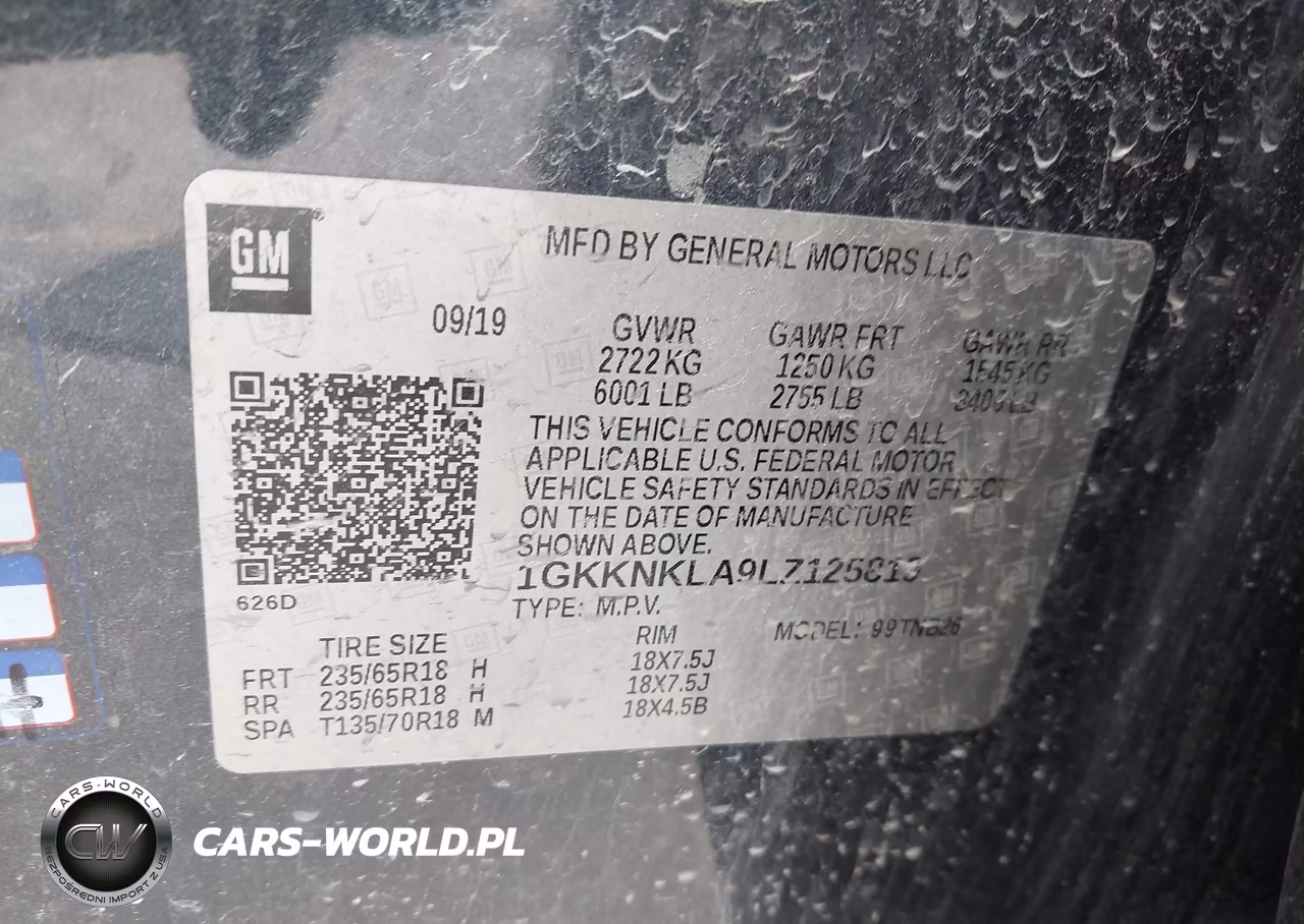 2020 GMC Acadia Fwd Sle VIN:1GKKNKLA9LZ125819 - 9